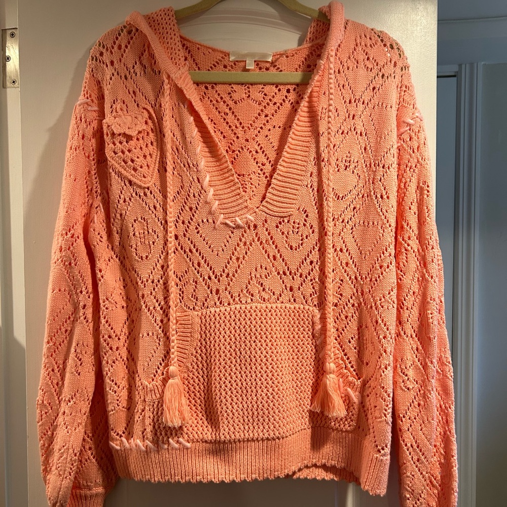 NWOT LoveShackFancy Tomaso Sweater in Peach Size L